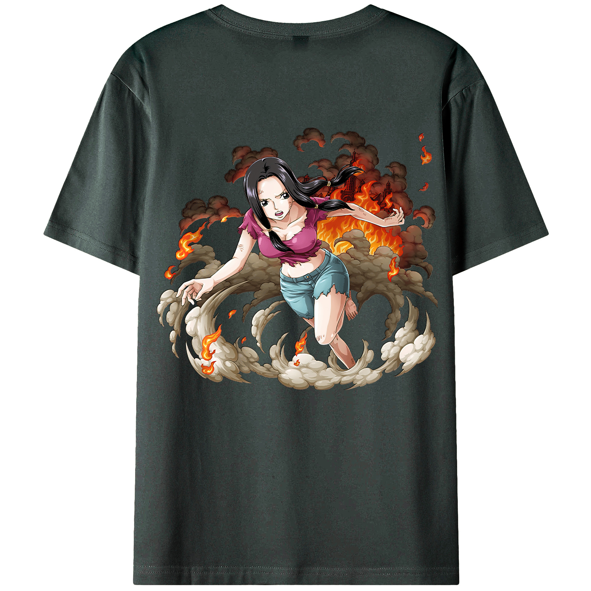 ワンピース ニコ・ロビン ONE PIECE Nico Robin 綿100％ メンズ半袖Tシャツ（バックプリント） 通気性